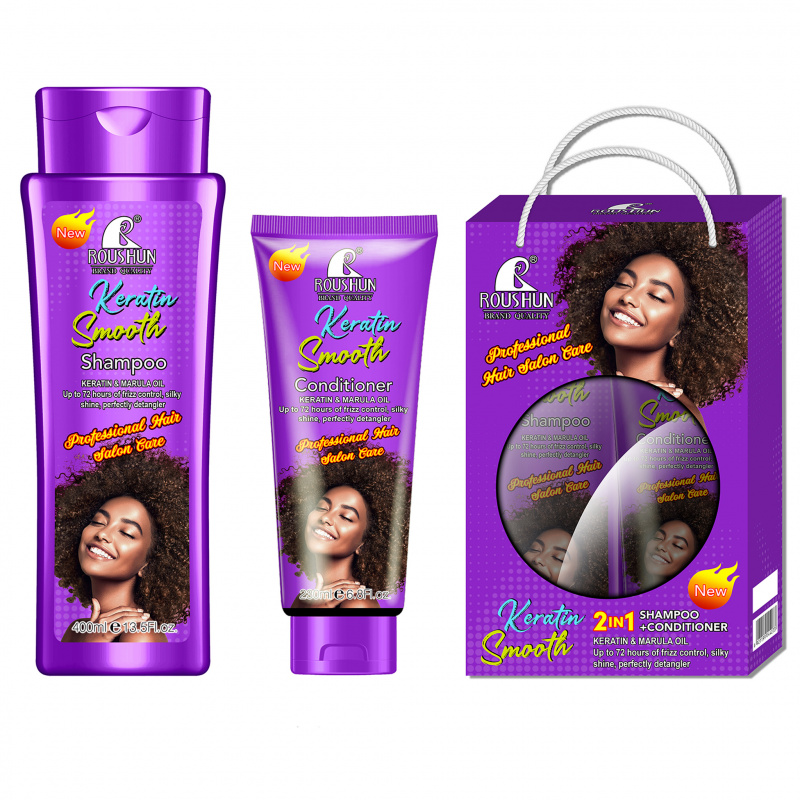 Hair Care Keratin Shampoo - Keratin Shampoo + Conditioner Set Cleanses