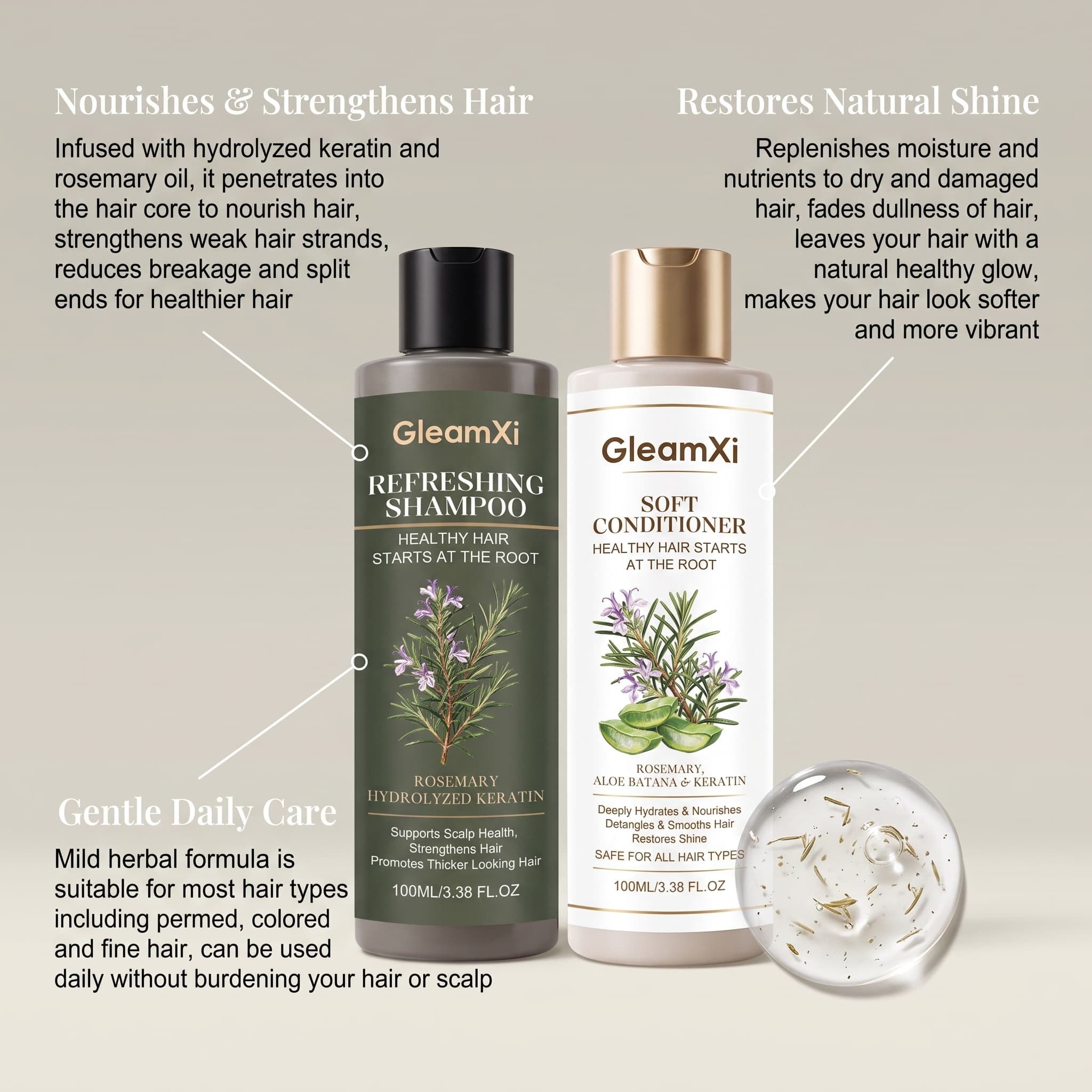 Rosemary Shampoo Conditioner S - Hair Care Keratin Shampoo 评论和价格