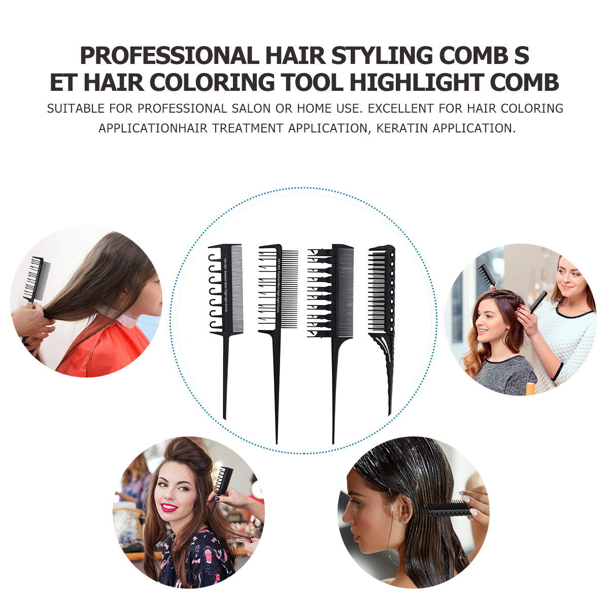 4Pcs Hair Dye Comb Set Salon G - Keratin Treatment Set 评论和价格